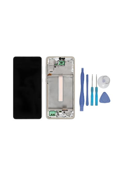 Samsung Galaxy Uyumlu  A33 5g Sm-a336 Lcd Ekran Dokunmatik - A -kalite Çıtalı Beyaz + Tamir Seti