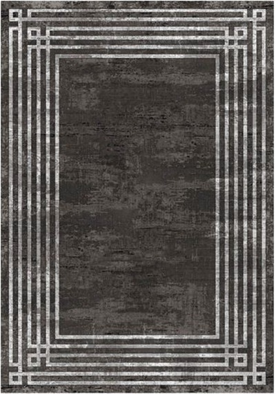 Çam Halı Gloria Td954 Siyah Art Deco Modern Desen Dokuma Saçaklı Kilim