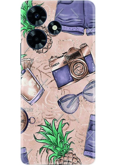 Infinix Uyumlu Hot 30 Kılıf Resimli Desenli Baskılı Silikon Monkey Butterfly 1357