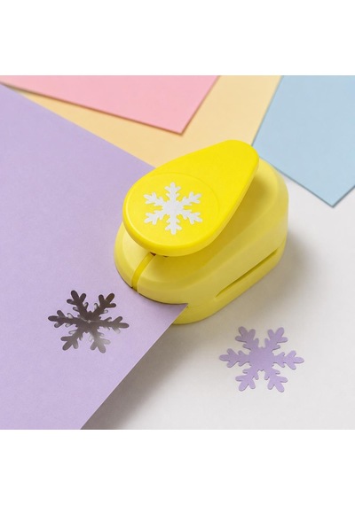 Ofisinn Şekilli Büyük Boy Delgeç/şekilgeç 3.8 Cm Kar Tanesi Sarı