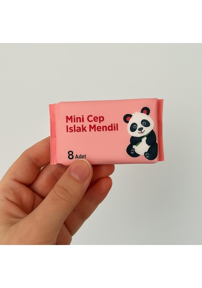 Mini Cep Sevimli Hayvan Figürlü Islak Mendil 1 Çoklu Paket