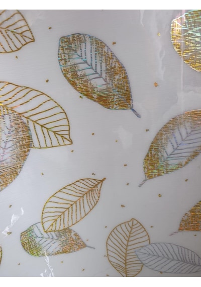 80 Cm X 200cm Yaprak Desenli Masa Örtüsü Bej