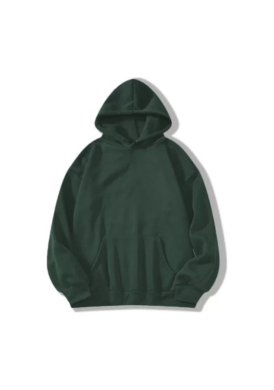 Suma Erkek Düz Kapüşonlu Sweat Koyu Yeşil M Beden