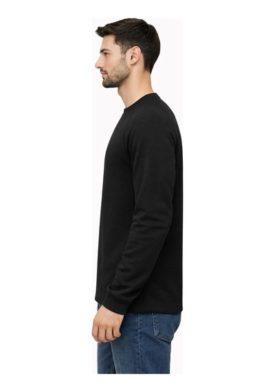 Classics Men Us Erkek Regular Fit Uzun Kol Sıfır Yaka Sweatshırt-7063 Siyah