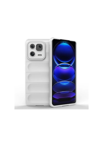 Xiaomi 13 Pro Uyumlu Silikon Kılıf - Kamera Korumalı Esnek Yeni Nesil Airbag Kapak - Beyaz