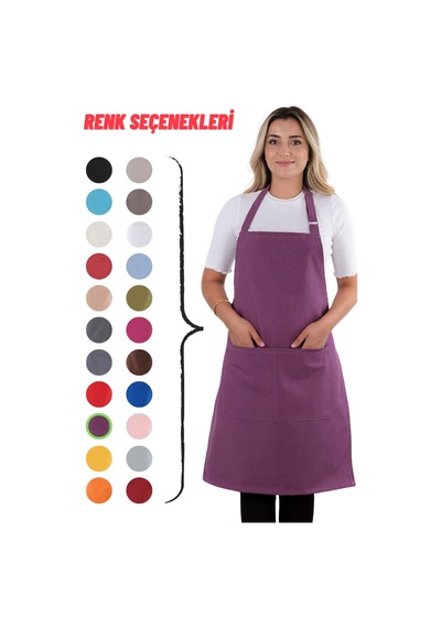 Sevilya Simple Ayar Askılı Mutfak Önlüğü Mor