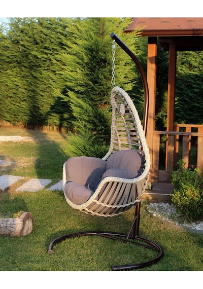 Eminhome Capri Swing Rattan Örme Salıncak Açık Capi Çok Renkli