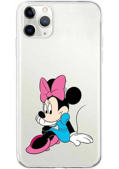 Apple Uyumlu iPhone 11 Pro  Kapak Minnie Mouse Tasarımlı Şeffaf Silikon Kılıf