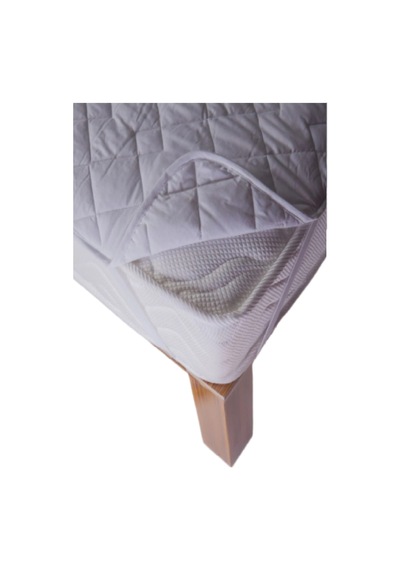 Altın Karma Kapitoneli Sıvı Geçirmez Alez 200x200 Cm Tek Kişilik Köşe Lastikli Beyaz