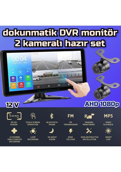 Dokunmatik Dvr Video Müzik 2 Adet 1080p Ahd 150'' Kamera Seti