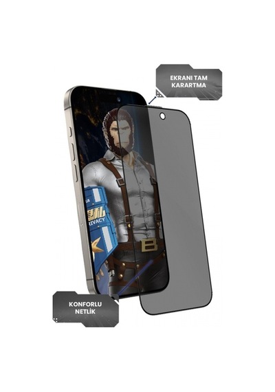 Anti-peep Privacy Apple Uyumlu   iPhone 17 Air Hayalet Full Cam Ekran Koruyucu Göz Yormayan Hd Görüntü