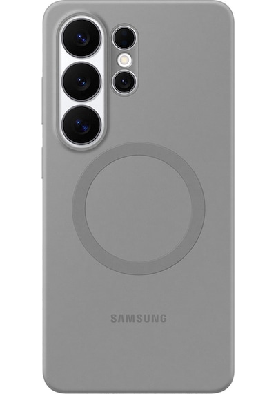 Samsung Galaxy Uyumlu S26 Ultra Silikon Magnet Kılıf - Gri Gri