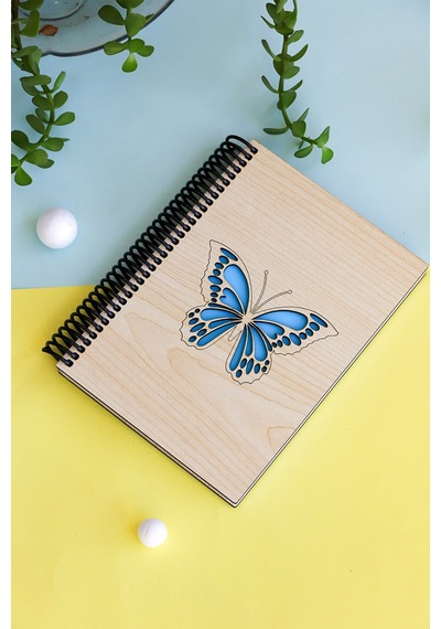 Doğal Ahşap Kapaklı Çizgisiz Defter Şık Ve Dayanıklı Tasarım Çok Renkli