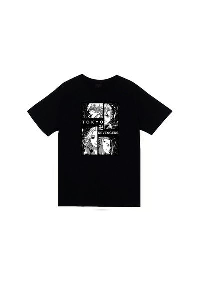 Stoned&Fame Tokyo Revengers Anime Baskılı Unisex %100 Pamuk Siyah T-shirt SIYAH