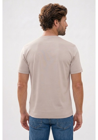Tudors Erkek Regular Fit Klasik Kesim Ekstra Soft Modal Kumaş Bisiklet Yaka Kısa Kollu Bej Tişört-50820