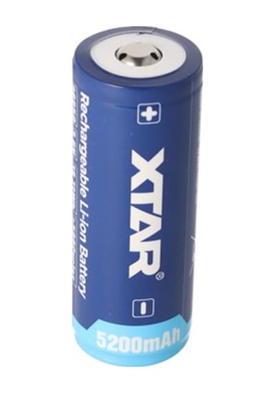 Xtar 26650 5200Mah. 3.6V 3.7V Li Ion Pil. Pcb Korumalı. 26.5X