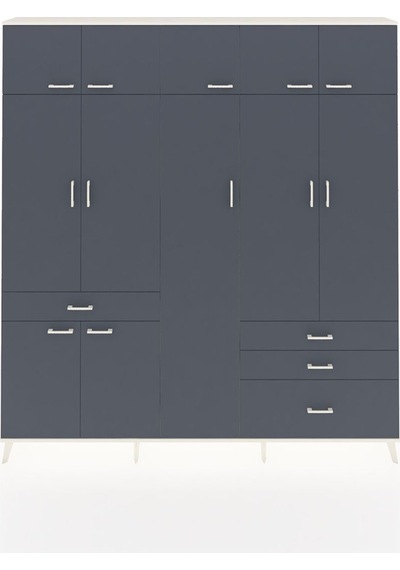 Arges Dolap 11 Raflı 4 Çekmeceli 2 Askılı 220x30x243 Aytaşı-antrasit/antrasit Antrasıt/antrasıt Arges Dolap 11 Raflı 4 Çekmeceli 2 Askılı 220x30x243 Aytaşı-antrasit/antrasit Antrasıt/antrasıt