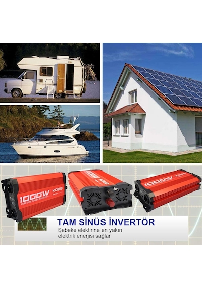 Kobb Kbn1000 12v/220v 1000watt Tam Sinüs Dönüştürücü İnvertör