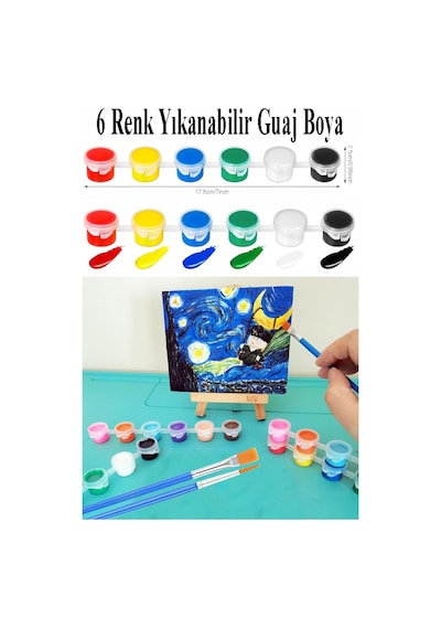 Guaj Boya 3 Ml 6 Renk 5 Paket Mini Küçük Guaj Boya Etkinlik Boyama Boyası Su Bazlı Resim Okul Öncesi Kreş Ana Sınıfı Çok Renkli