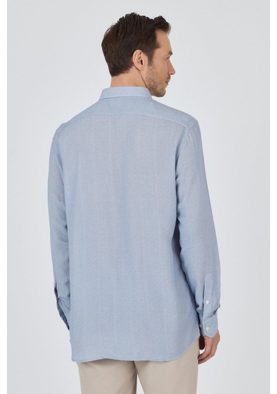 İmza Koyu Mavi Uzun Kol Baskılı Cepsiz Keten Casual Slim Fit Gömlek 1004250112 Koyu Mavi İmza Koyu Mavi Uzun Kol Baskılı Cepsiz Keten Casual Slim Fit Gömlek 1004250112 Koyu Mavi
