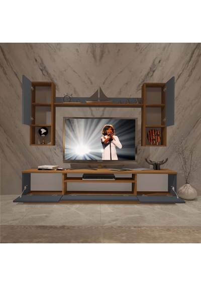 Decoraktiv Trendstyle 5das Mdf Tv Ünitesi Tv Sehpası Ceviz - Antrasit