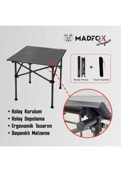 Madfox Surface Katlanır Küçük Boy Kamp Masası Kahverengi