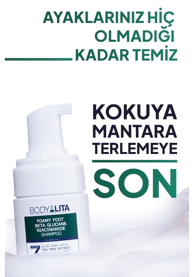 Foamyfoot Ayak Kokusu Giderici Çay Ağacı ve 7 Aktif İçerikli Ayak Köpük Şampuanı 100 ML