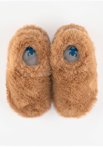 Furry Furry Kestane Kahverengi Kürk Barefoot Patik Kahverengi