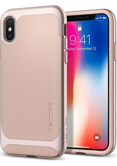 Spigen Apple Uyumlu iPhone X İle Kılıf Neo Hybrid Pale Dogwood