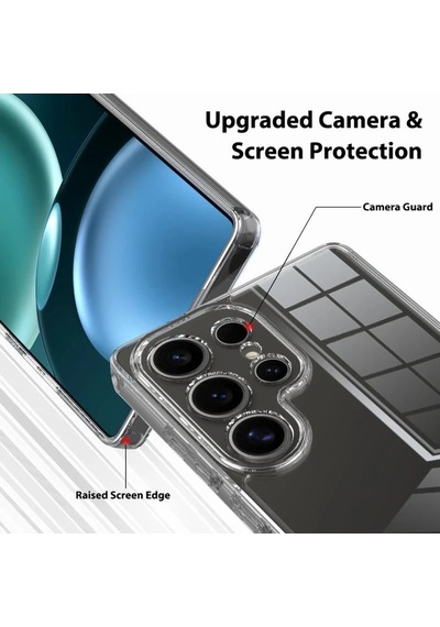 Samsung Galaxy Uyumlu S25 Ultra Şeffaf Silikon Kamera Korumalı Kılıf