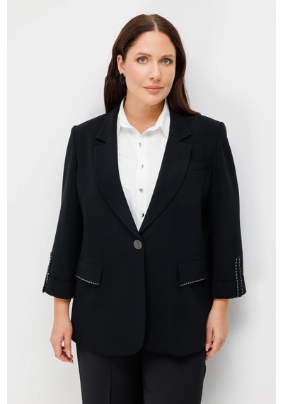 Moda İlgi Kadın Cep Kapağı Ve Apoleti Aksesuarlı Oversize Ceket Siyah