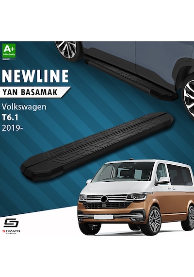 S-dizayn Vw Transporter T7 Uzun Şase Newline Siyah Yan Basamak 25