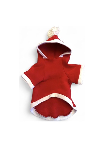 Bear Snow Kırmızı Xmas Kedi Kıyafeti Kapüşonlu Polar Noel Sweatshirt Küçük Irklar İçin