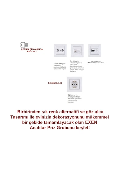 Exen Karell Beyaz Uydu Prizi F Konnektör