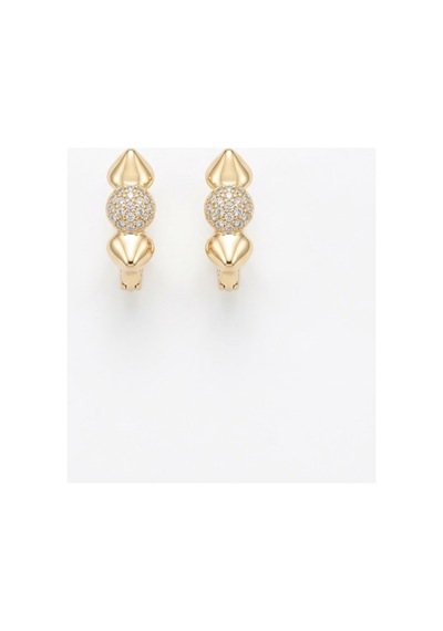 Xuping 14k Gold Rengi Kuyumcu İsçiligi Modern Tasarim Tas Detay Kararmaz Kadin Halka Küpe Kırmızı - 926433105 Kırmızı