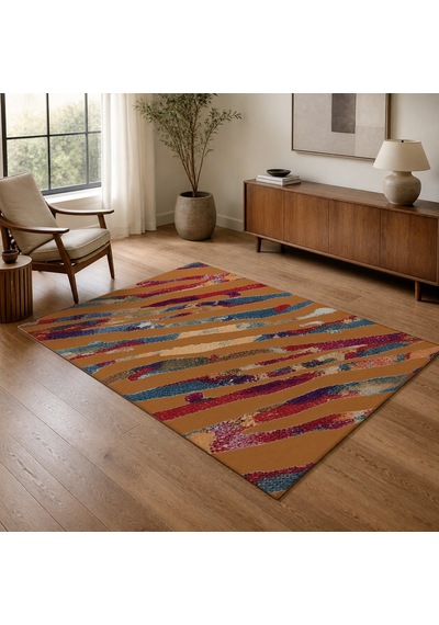 Kartela Halı Aira Halı Kaymaz Taban Makinede Yıkanabilir Halı Bakır - 60 X 90 Cm