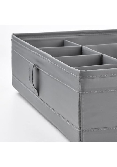 Çekmece İçi Bölmeli Kutu, Koyu Gri Renk 44x34x11 Cm Takı-kemer-aksesuar Düzenleyici Organizer Açık Bej