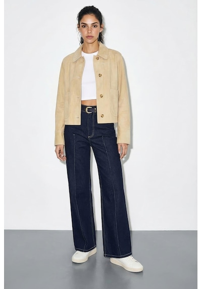 Shade Kadın Kemerli Likralı Geniş Paça Denim Pantolon 3289 60286059 - Lacivert