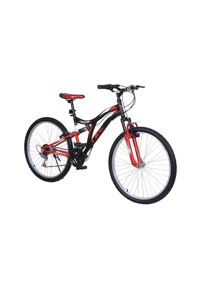 Belderia Tec Master 26 Jant 21 Vites Çift Amortisörlü Dağ Bisikleti 48 Cm Siyah / Kırmızı Siyah - Yeşil