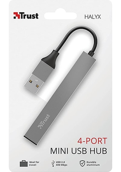 Trust 23786 Halyx Mini Usb 2 Hub Alüminyum 4 Bağlantı Noktalı Pc