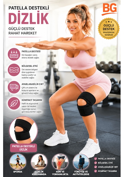 Sporcu Dizliği Ayarlanabilir Patella Destekli Dizlik Çapraz Bağ Menisküs Diz Bandajı Knee Brace