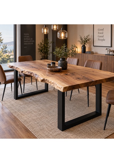 Evkolleksiyon U Tipi Metal Masa Ayağı 2'li Takım 72x60 Cm Siyah