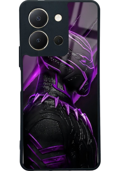 Vivo Y36 Black Panter Tasarımlı Glossy Telefon Kılıfı Çok Renkli