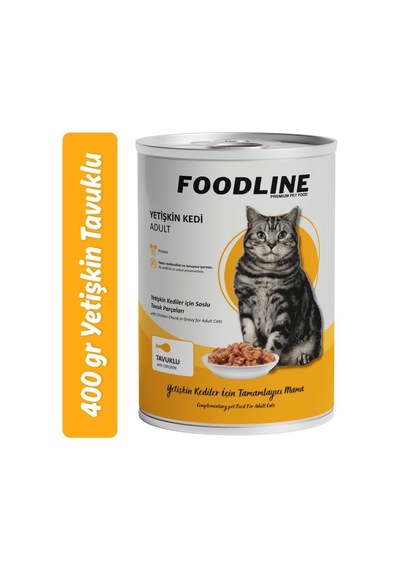 Yetişkin Kedi Konservesi 400 Gr, Gravy Sos İçerisinde Parça Etli 400 Gr X 6 Adet, Tavuk