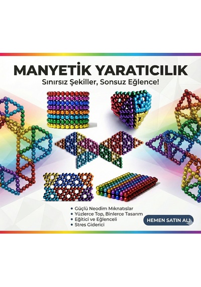Sihirli Manyetik Toplar Dyum Mıknatıs Küp Bilye 216 Adet Cube Küp Dymium 3855796