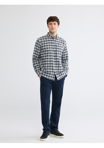 Lcwaıkıkı Classic Gri Regular Fit Ekose Gabardin Erkek Gömlek