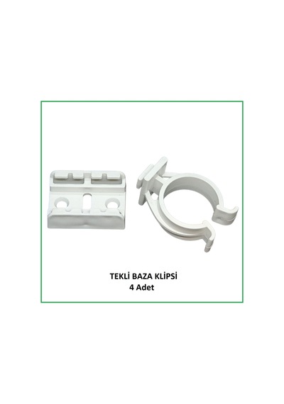 Baza Klipsi Tekli 4 Adet Beyaz