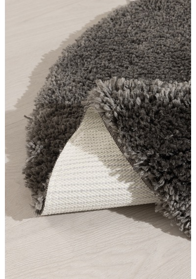 Koza Home Douro Shaggy Banyo Paspası Füme Kaydırmaz Taban Daire 100 X 100 C Füme
