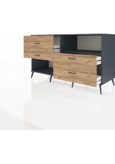 Kronos Konsol Tek Raflı 4 Çekmeceli 176x59x99 Antrasit-antrasit/ Antrasit-antrasit/çam Kronos Konsol Tek Raflı 4 Çekmeceli 176x59x99 Antrasit-antrasit/ Antrasit-antrasit/çam