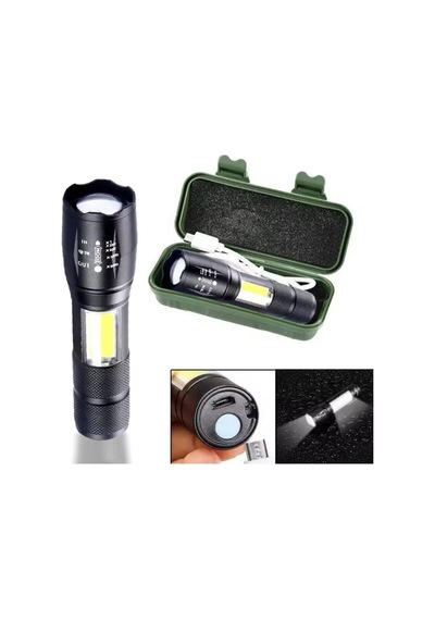 15w 1000lm Mini Zomlu Flaşörlü Ful Metal Suya Karşı Dayanıklı El Feneri Çok Renkli